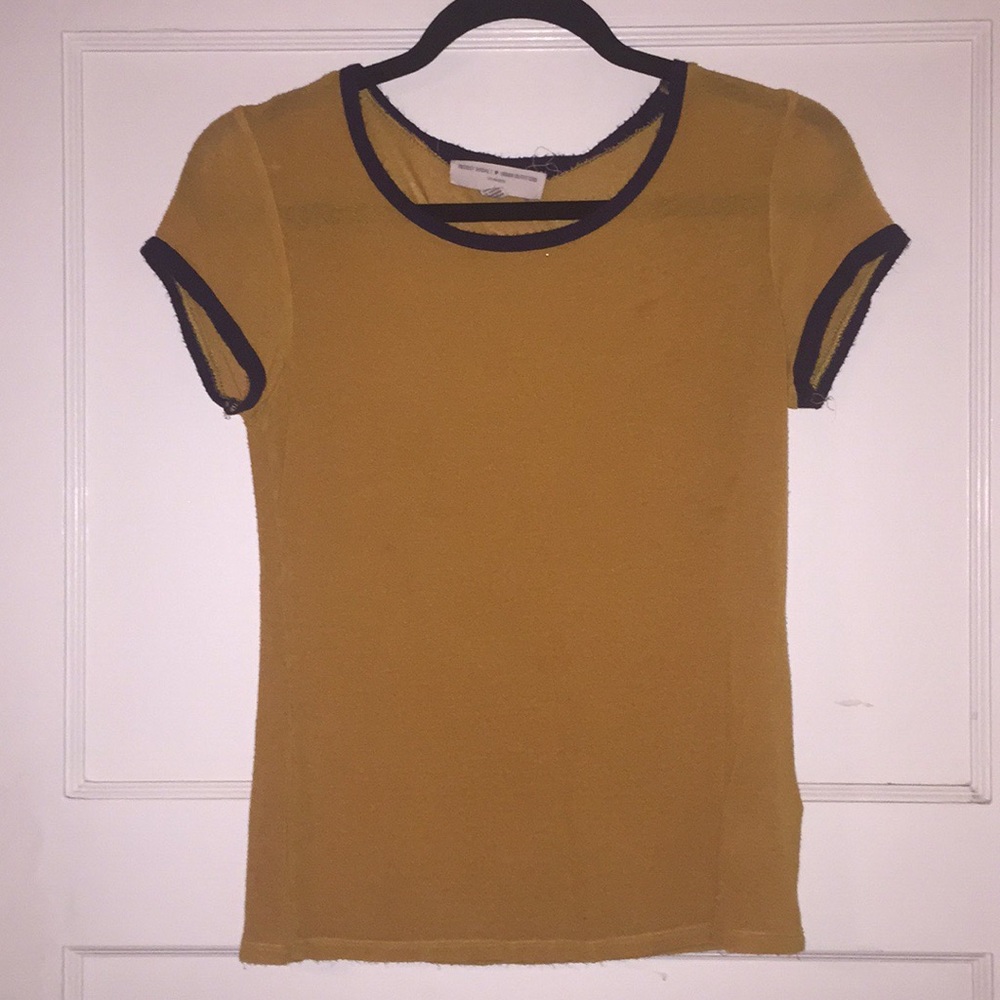Yellow sheer boyfriend tee